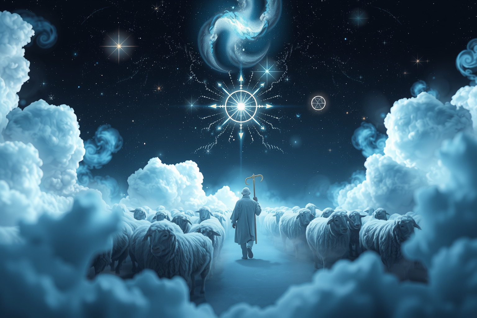 Ein Schafhirte im Traum symbolisiert Führung und Schutzinstinkt.