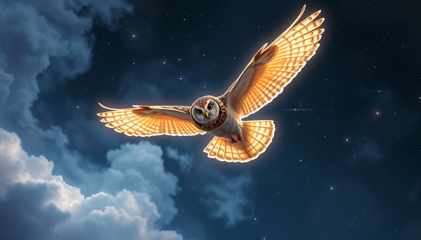 Einen Kauz im Flug sehen symbolisiert Weisheit und geistige Freiheit.