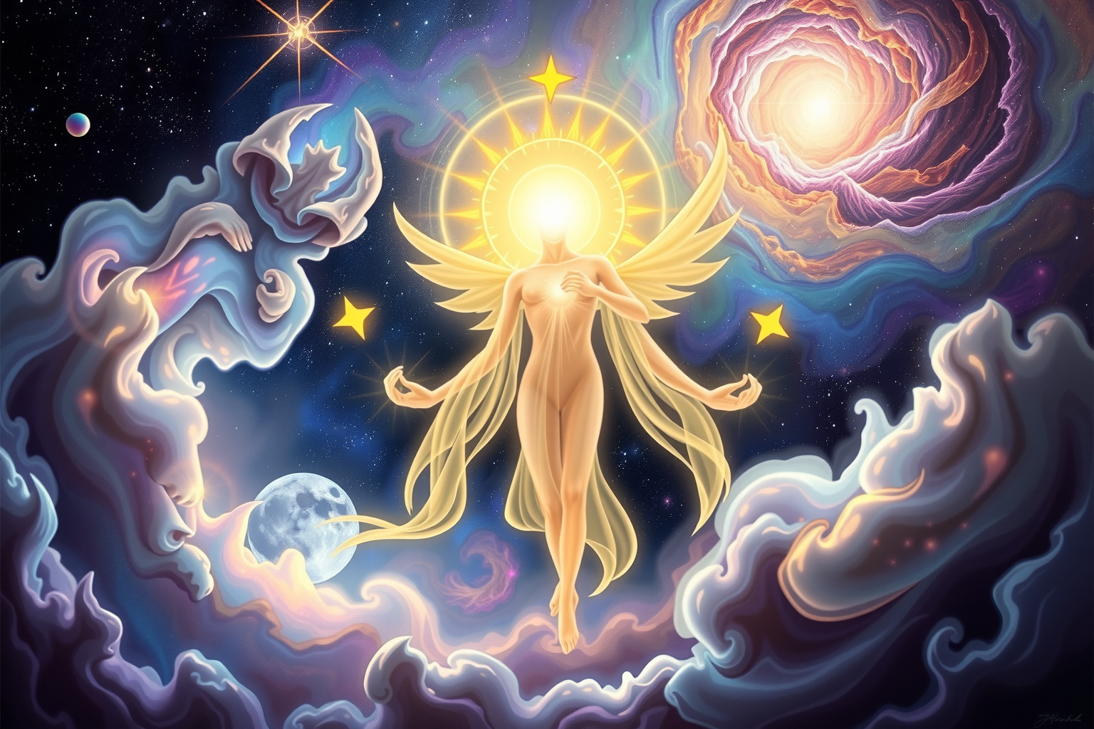 Der Traum von Selbst-Heiligsprechung symbolisiert innere Anerkennung und Reinheit.