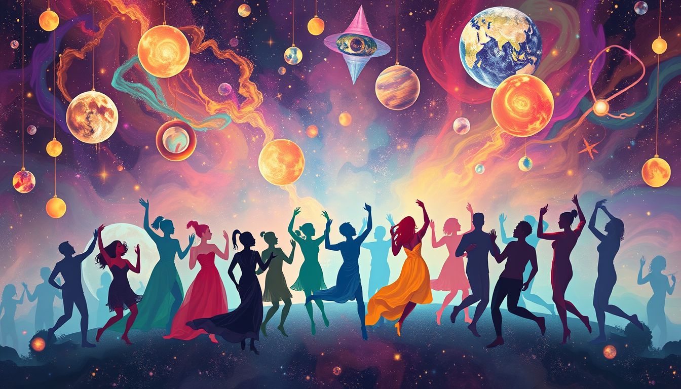 Traum 10 symbolisiert Vielfalt und neue soziale Verbindungen auf Partys.