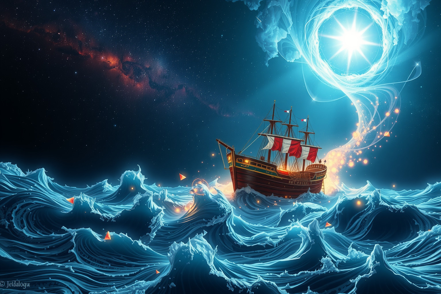 Ein sinkendes Schiff im Traum symbolisiert Kontrollverlust und Angst.