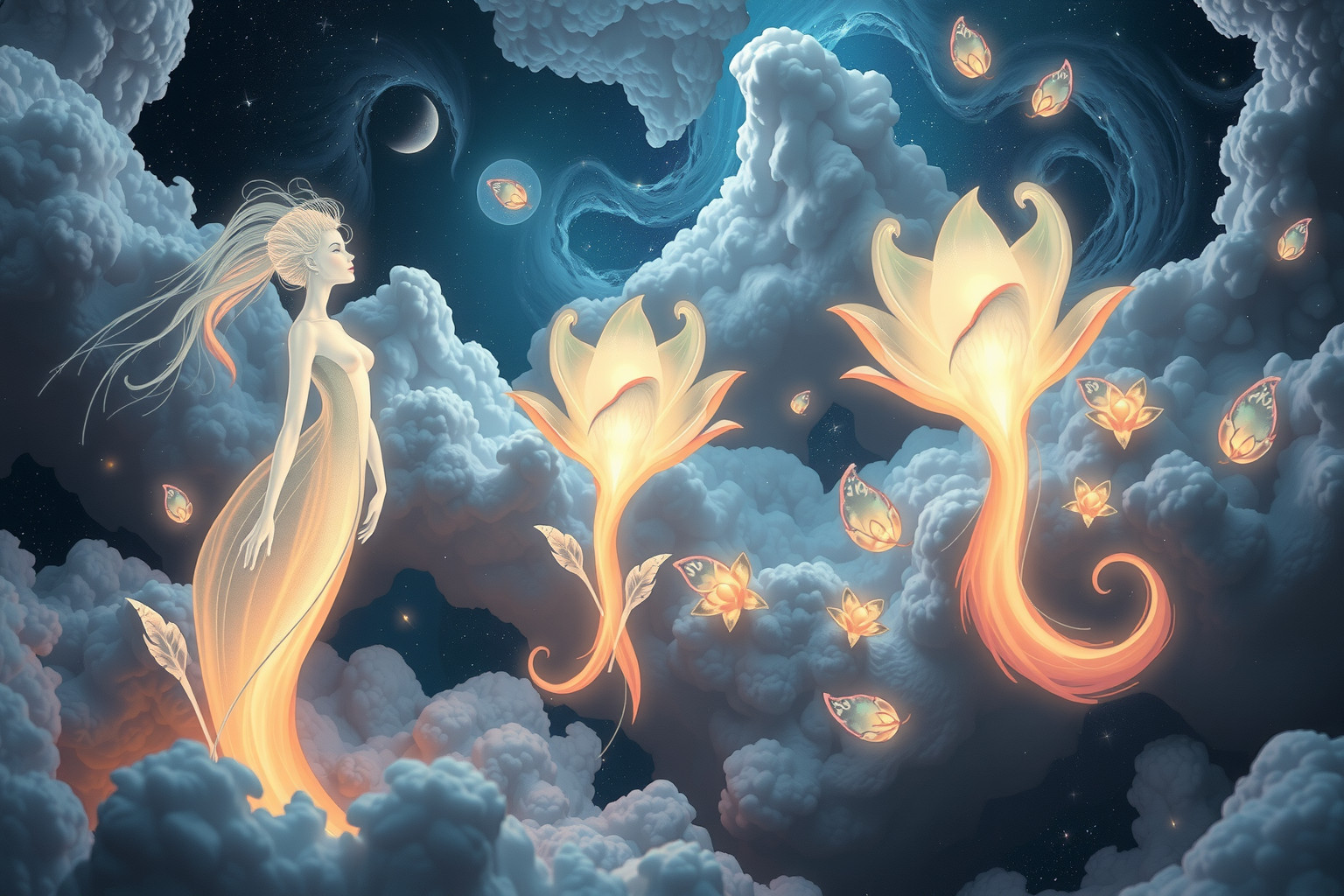 Androgyne Pflanzen symbolisieren kreative Vereinigung von maskulinen und femininen Energien.