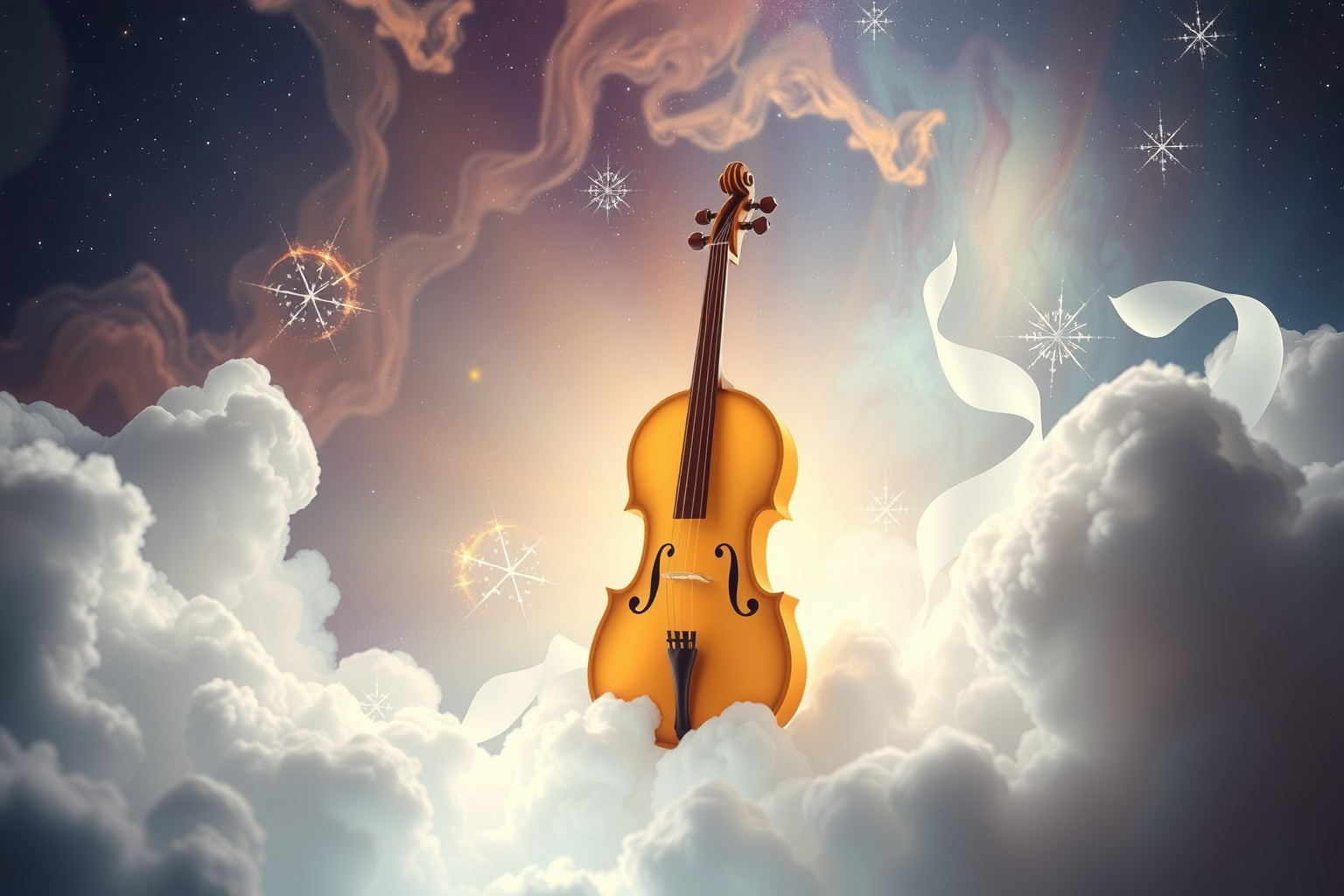 Ein geschenktes Cello symbolisiert neue kreative Chancen und Harmonie.