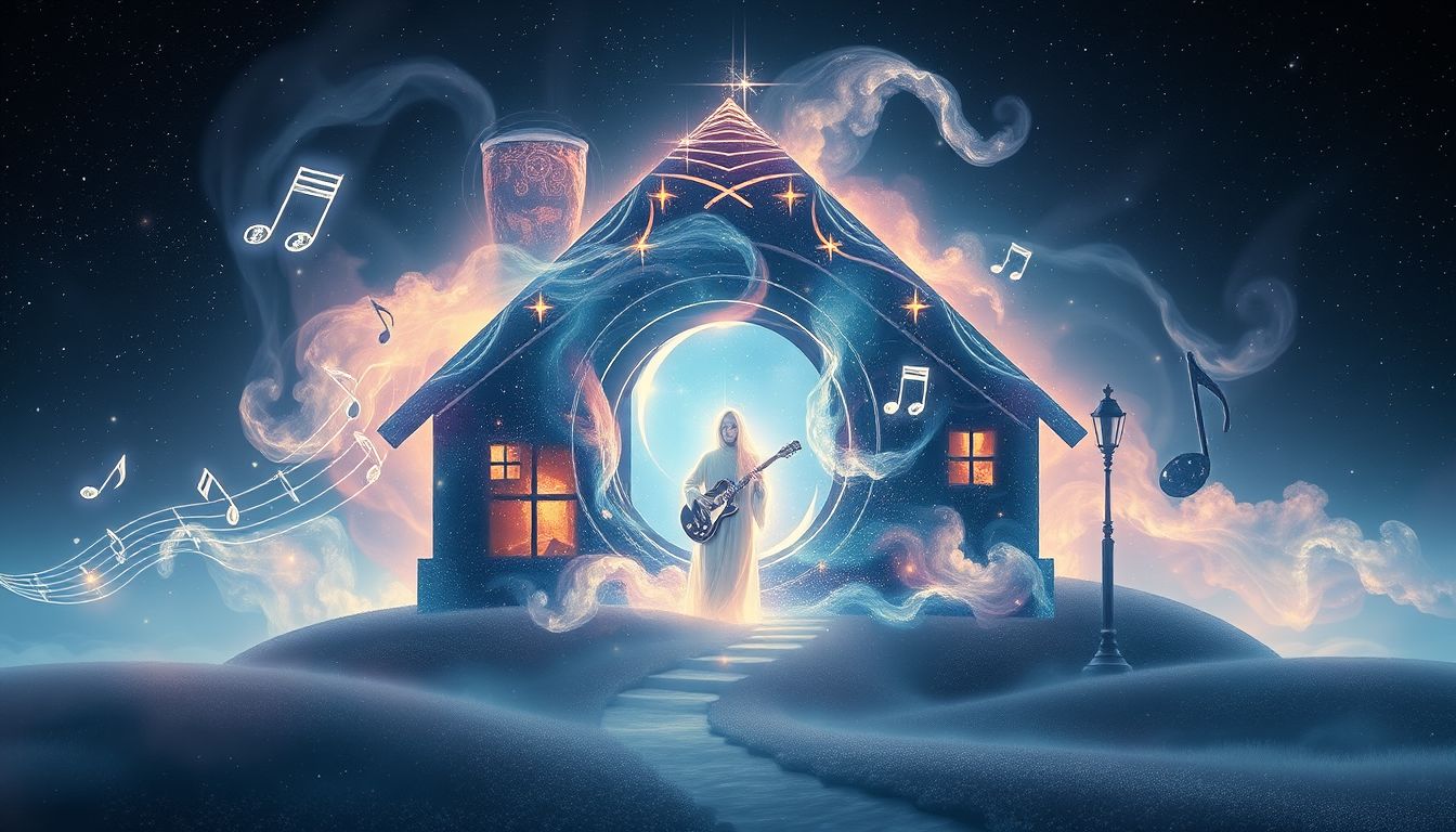 Ein Musiker im Haus symbolisiert kreative Inspiration und innere Harmonie.