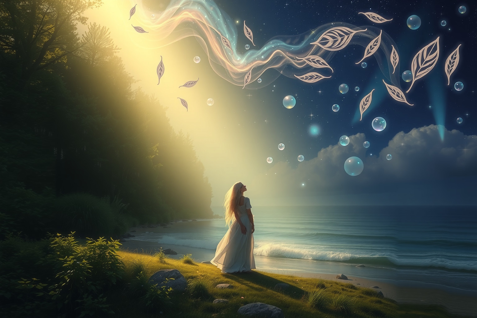 Eine Segnung in der Natur symbolisiert innere Heilung und Frieden.