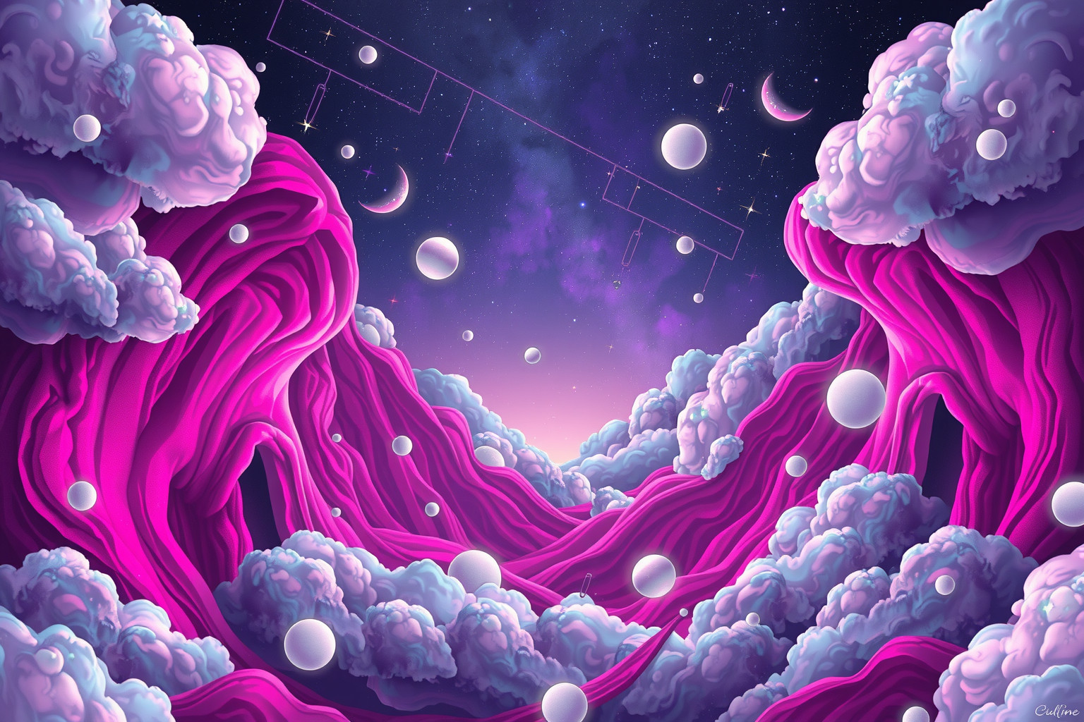 Magenta Wände symbolisieren kreative Energie und emotionale Transformation im Traum.