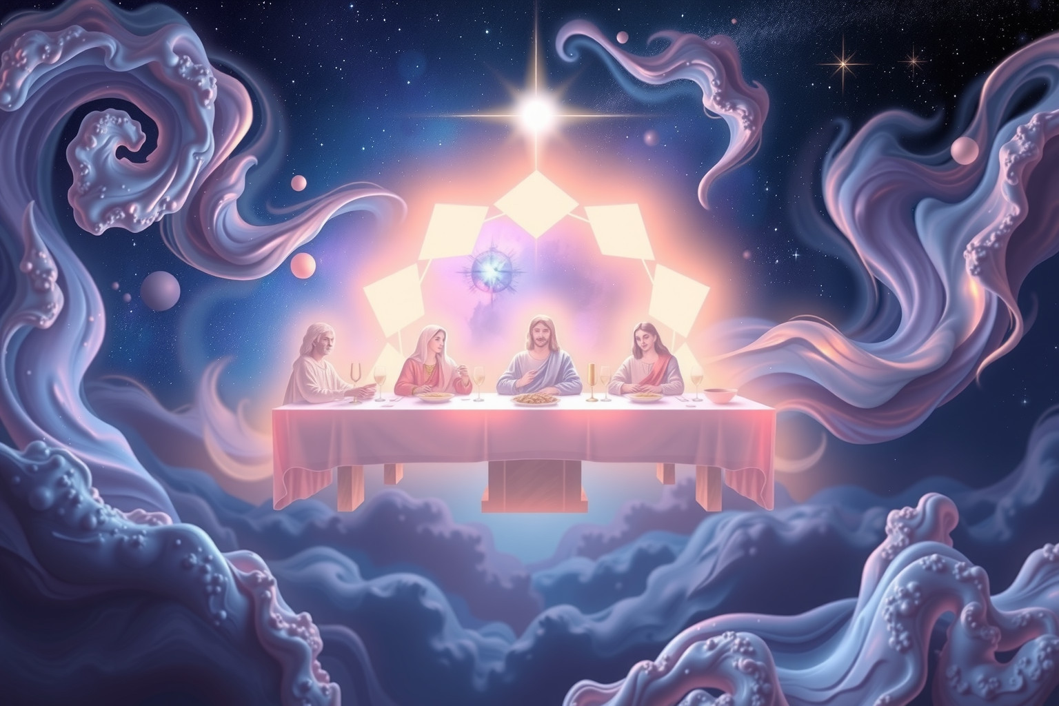Das letzte Abendmahl symbolisiert spirituelle Suche und innere Transformation.