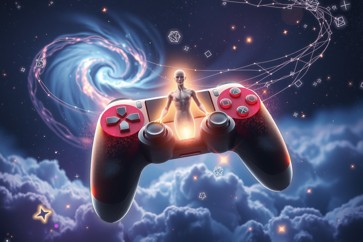 Ein lebendig werdender Spielcharakter symbolisiert spielerische Selbstentfaltung.