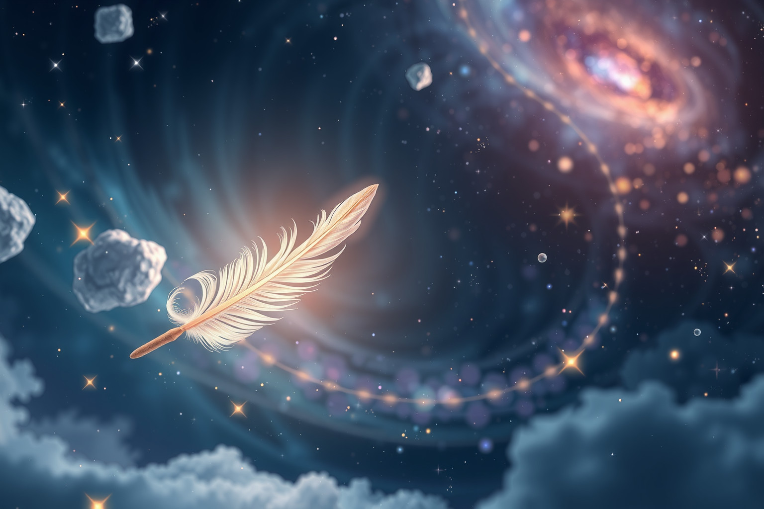 Eine selbstschreibende Reißfeder symbolisiert kreative Selbstentfaltung im Traum.