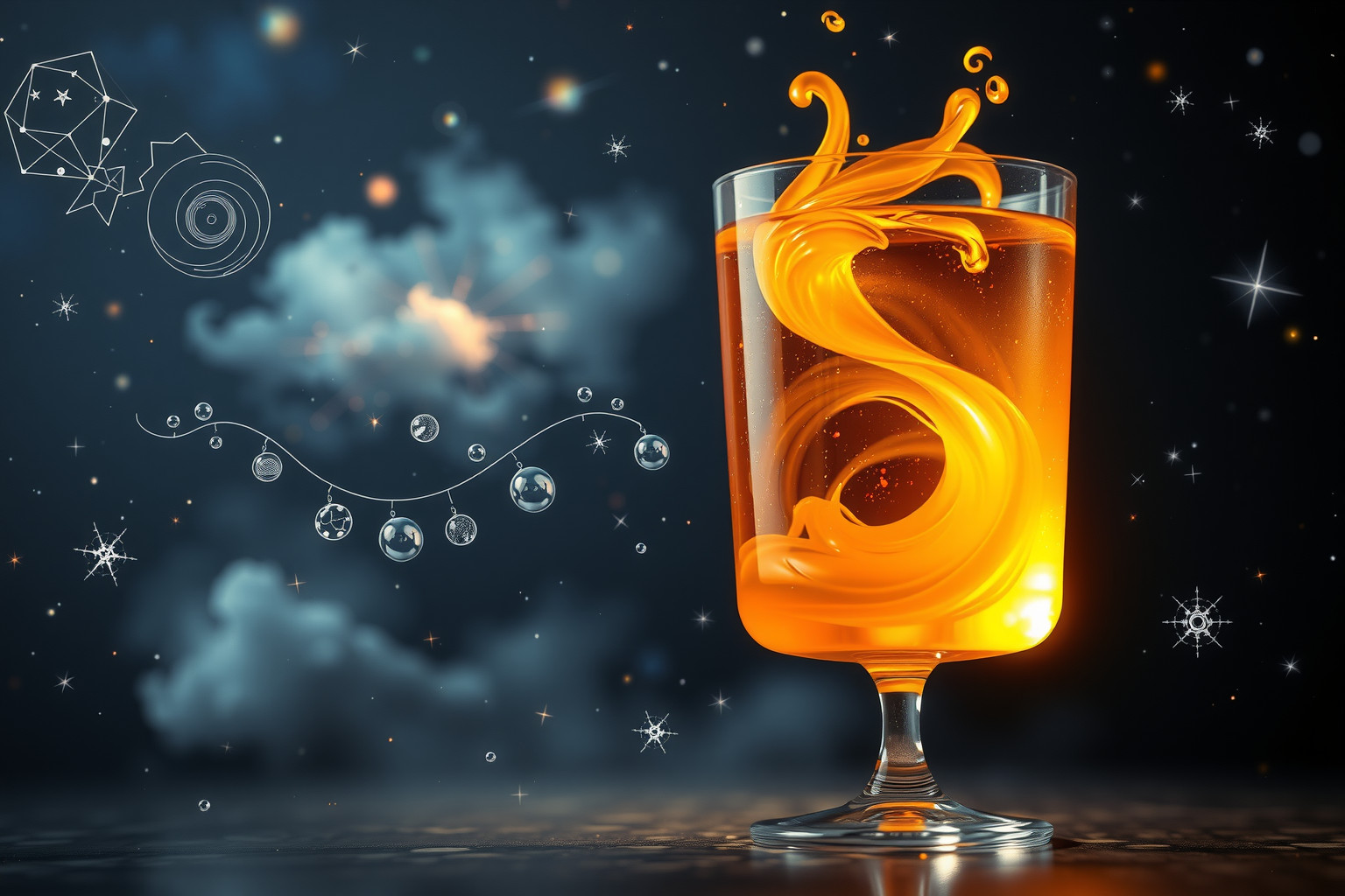 Cognac im Cocktail symbolisiert Genuss und kreative Lebensfreude im Traum.