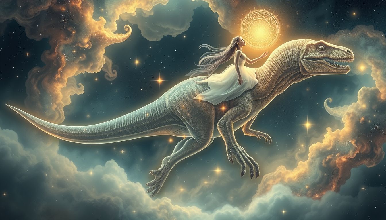 Das Reiten auf einem T-Rex symbolisiert Macht und Kontrolle im Traum.