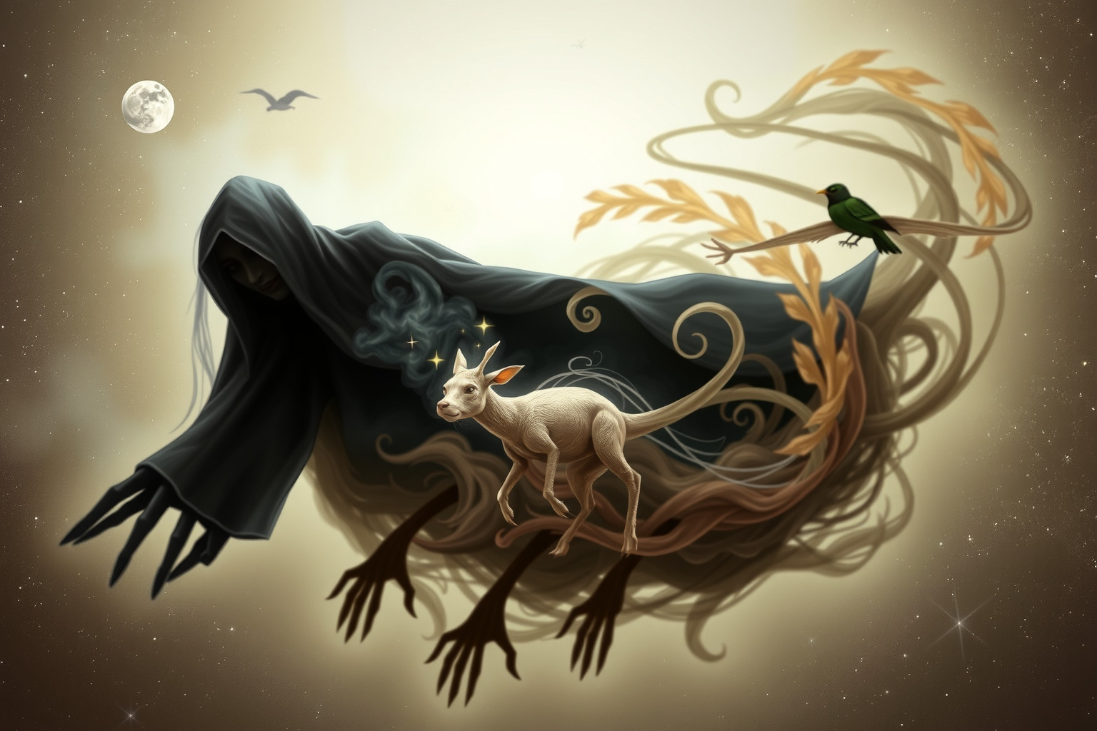 Ein Nachtwandler, der Tiere quält, symbolisiert innere Konflikte.