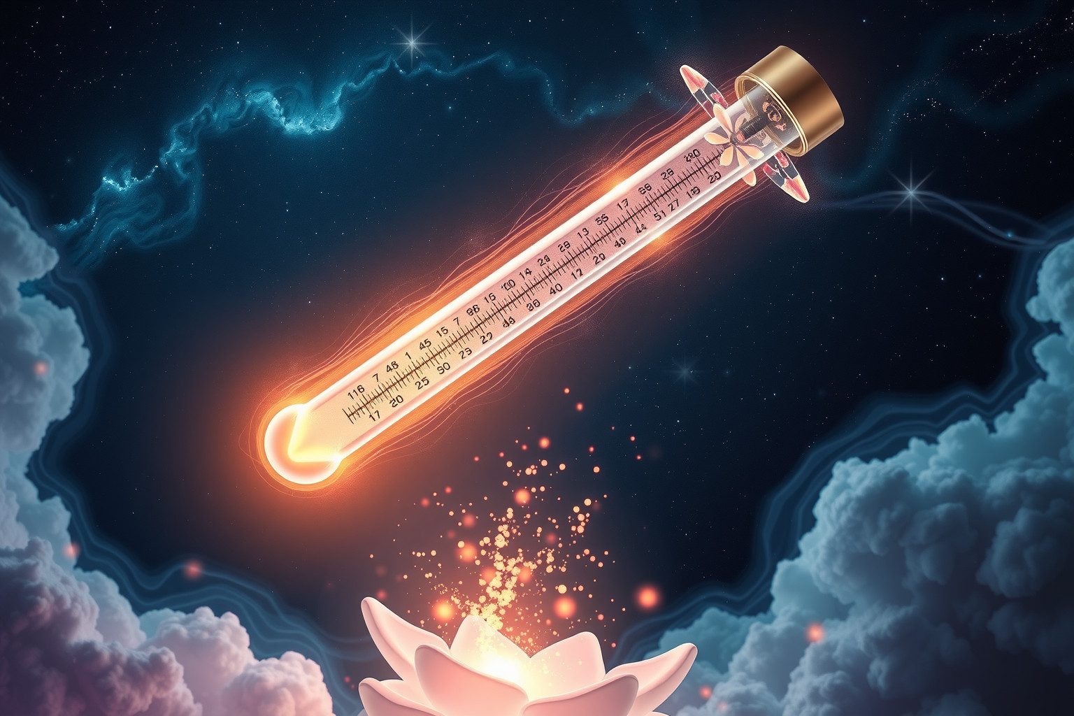 Ein Thermometer als Waffe symbolisiert unterschwellige Aggression im Traum.