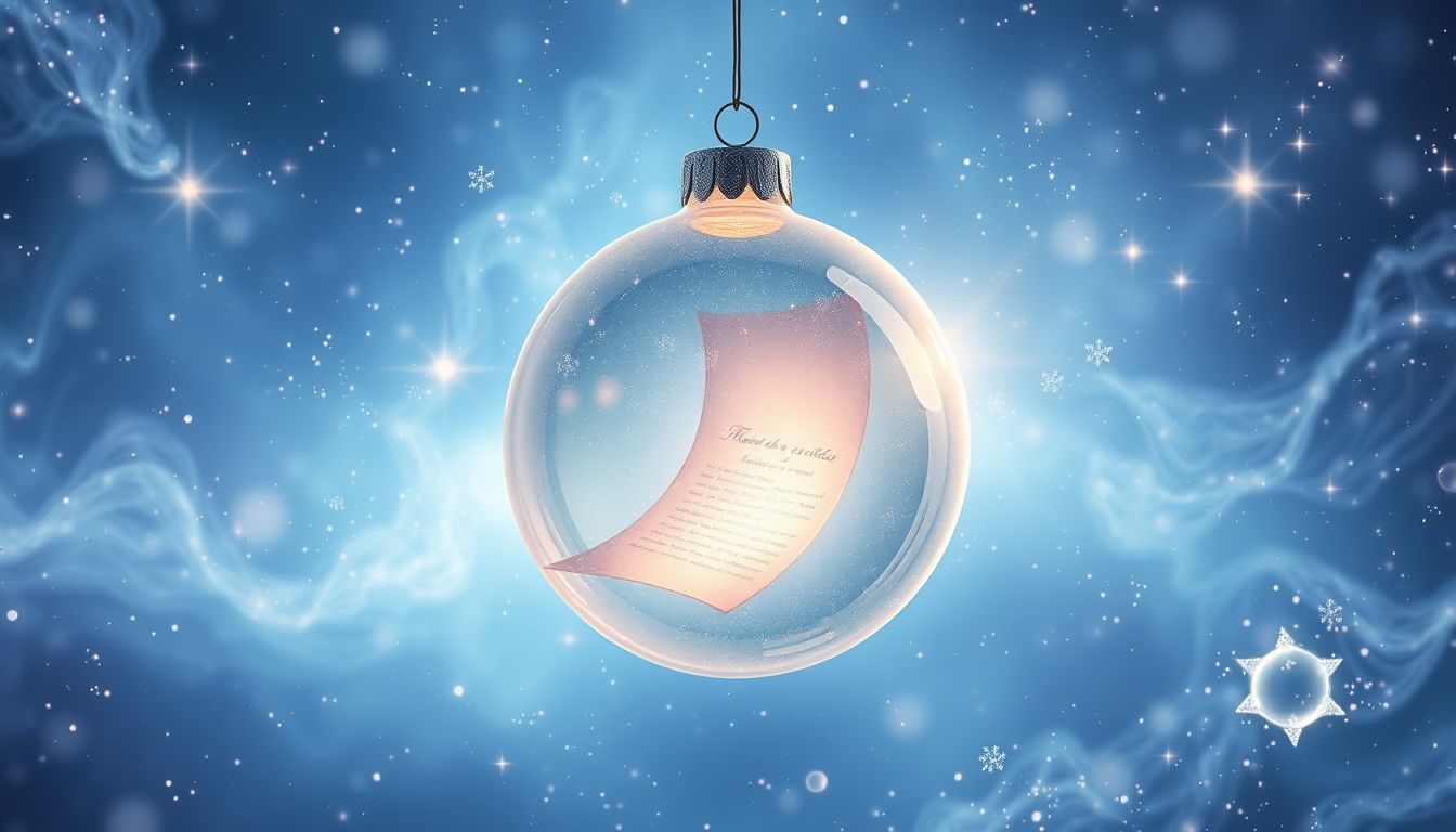 Eine Botschaft in der Weihnachtskugel symbolisiert verborgene Wünsche.