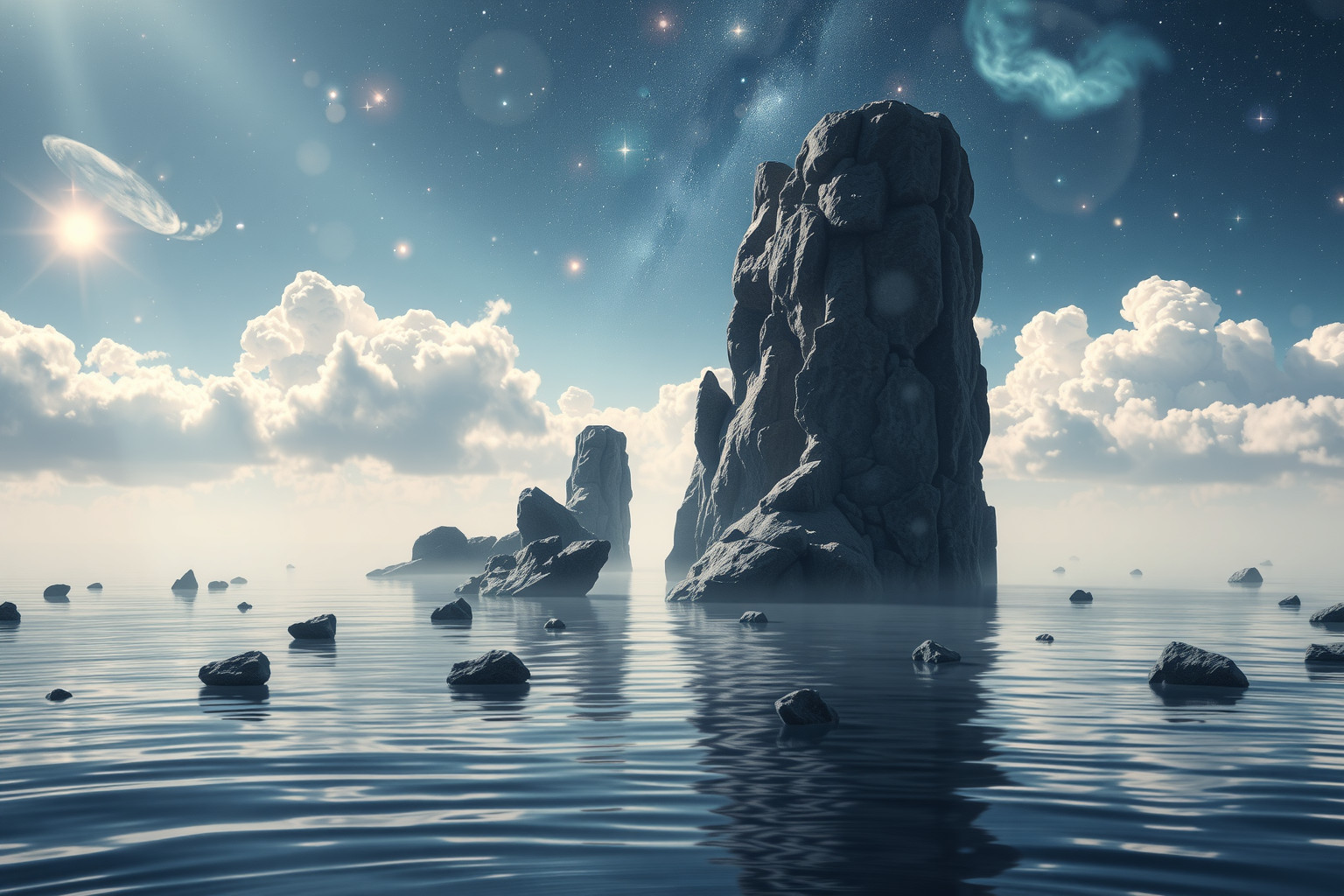 Eine Mauer im Wasser symbolisiert emotionale Grenzen und Unsicherheiten.