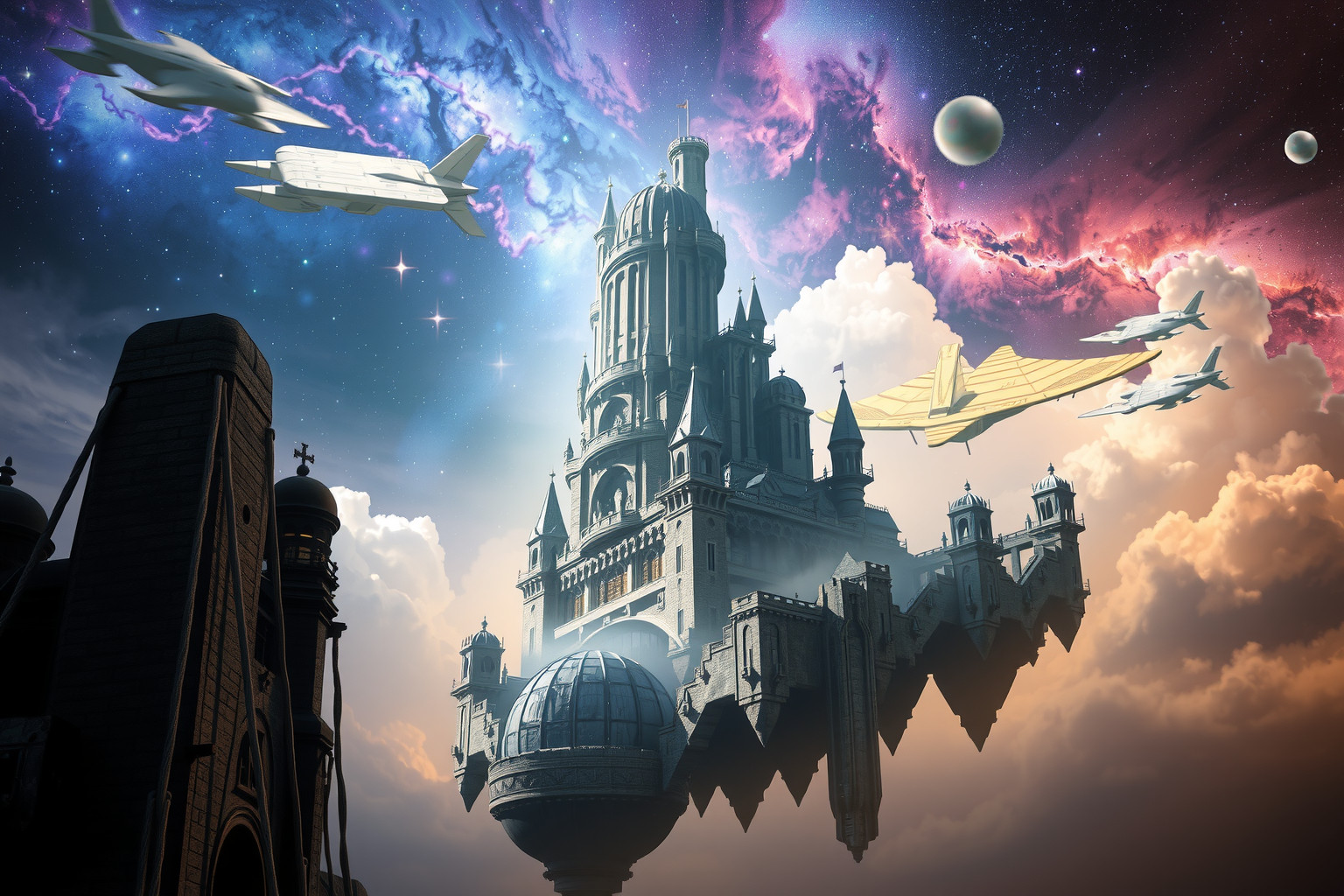 Eine Zitadelle mit Gefängnis symbolisiert innere Grenzen und Unterdrückung.