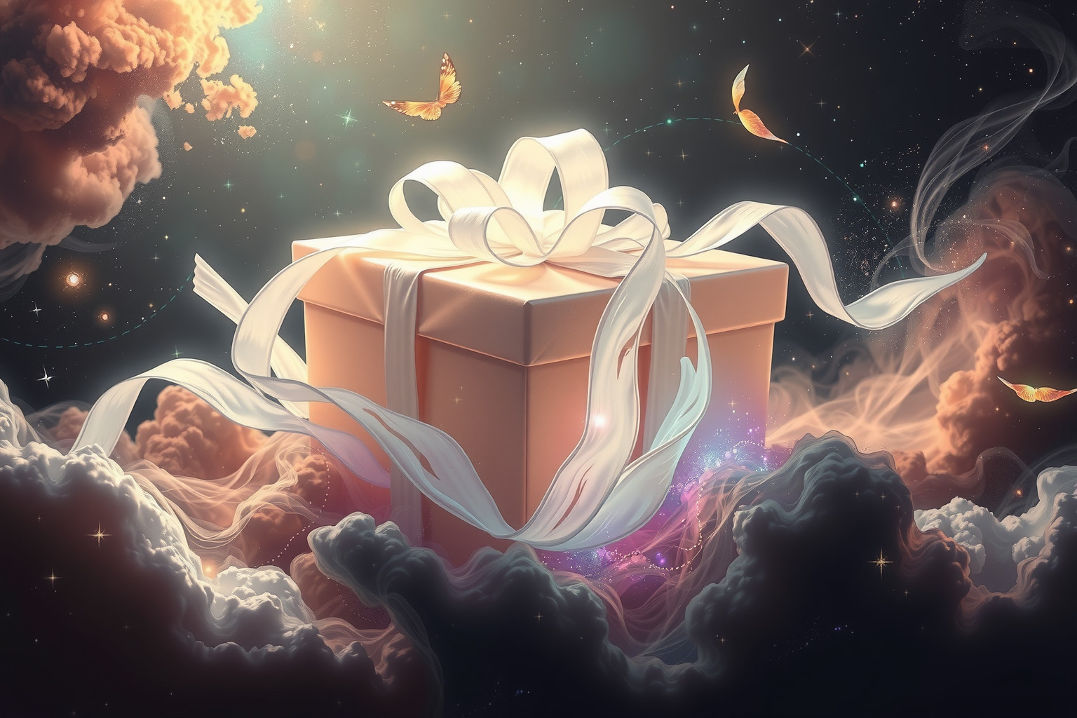 Das Schälen eines Geschenks symbolisiert das Enthüllen verborgener Überraschungen.