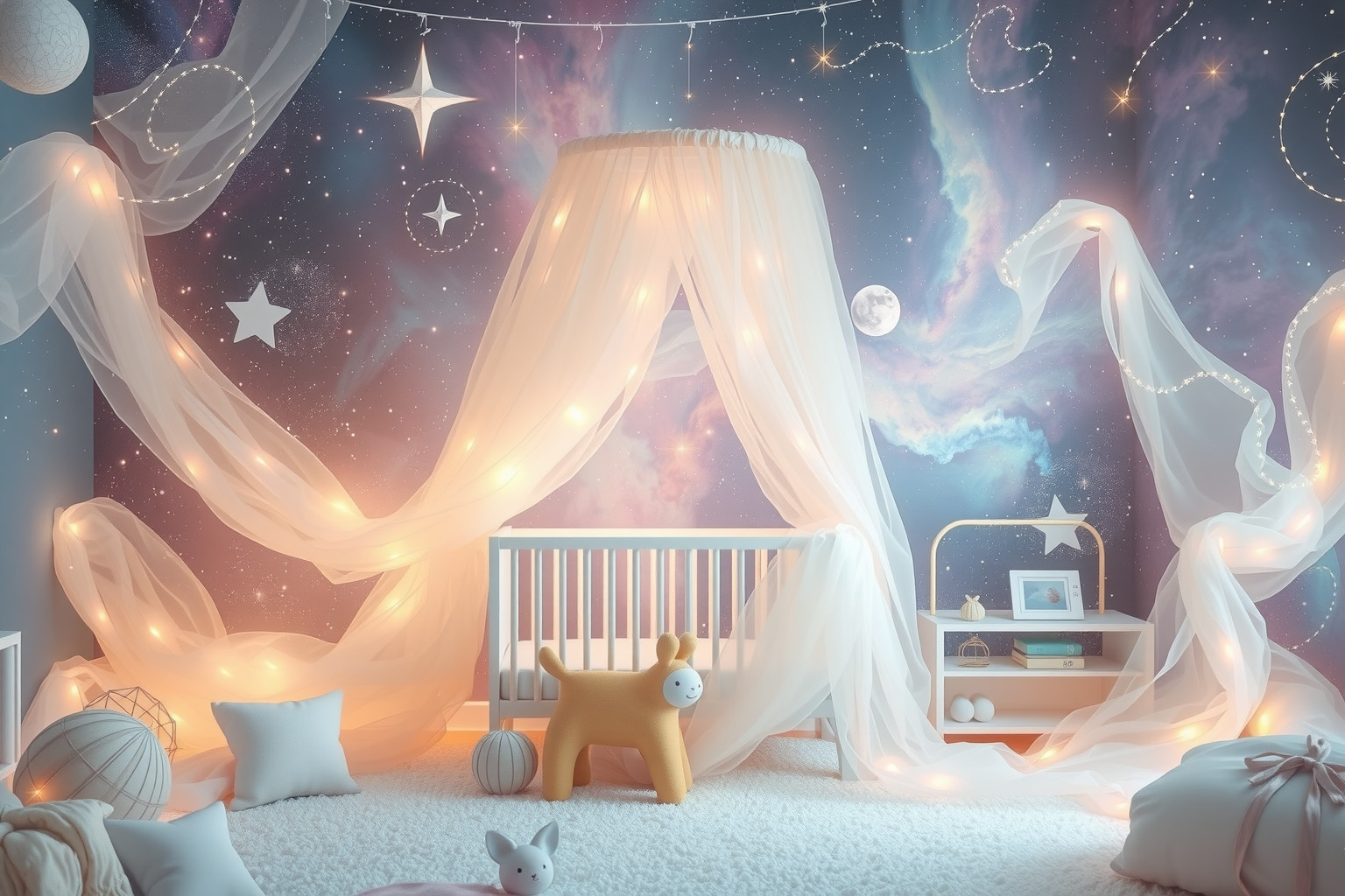 Tüll im Kinderzimmer symbolisiert kindliche Unbeschwertheit und Schutz.