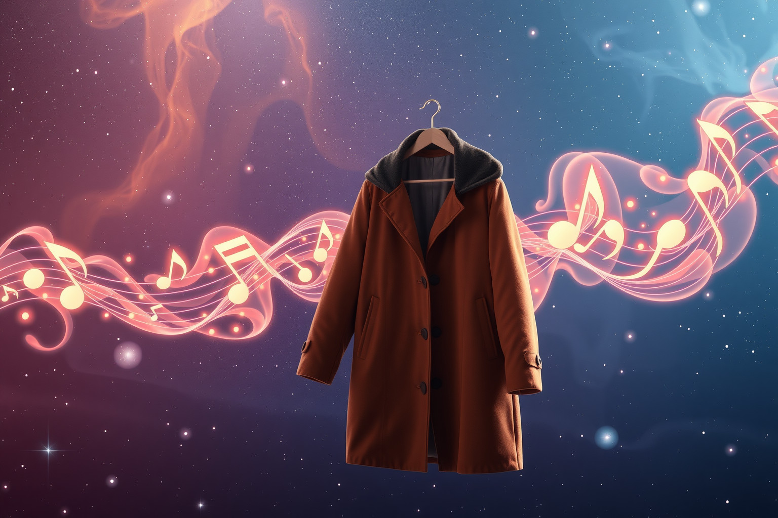 Ein musizierender Garderobenständer symbolisiert kreative Lebensfreude im Traum.