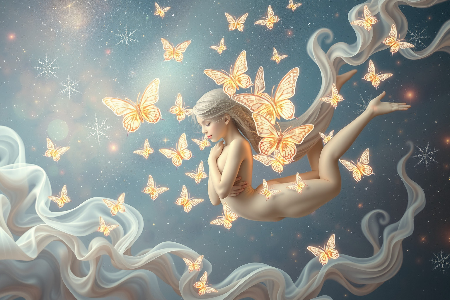 Träumen von Amaracus mit Schmetterlingen symbolisiert Transformation und Freiheit.