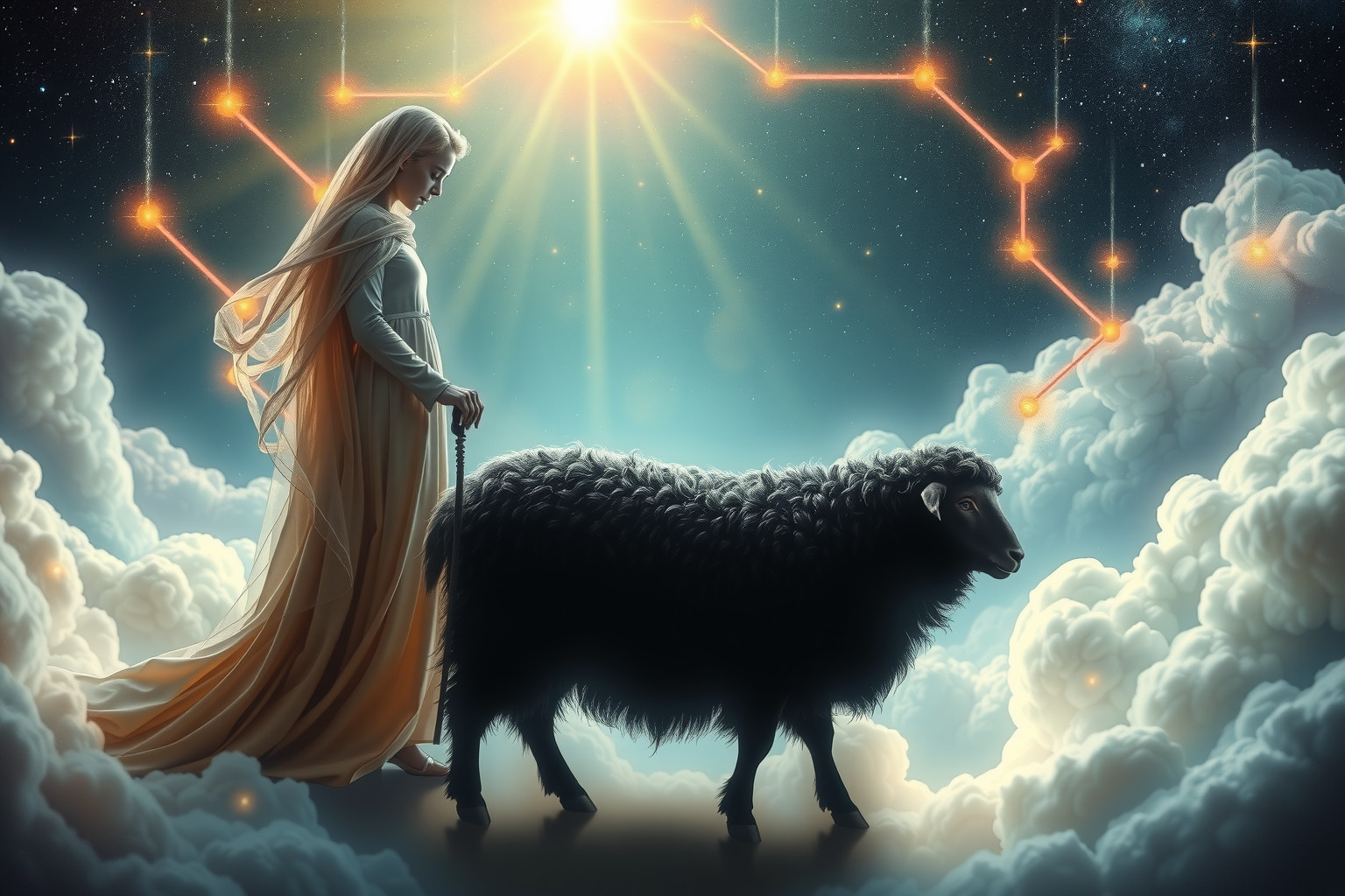 Ein schwarzes Schaf im Traum symbolisiert oft Andersartigkeit und Führung.