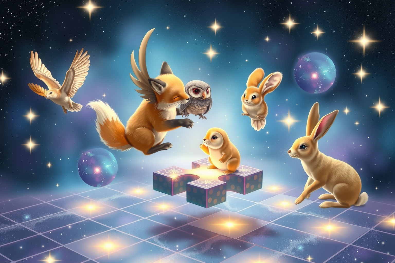 Traum von Scrabble mit Tieren symbolisiert kreative Kommunikation und Harmonie.