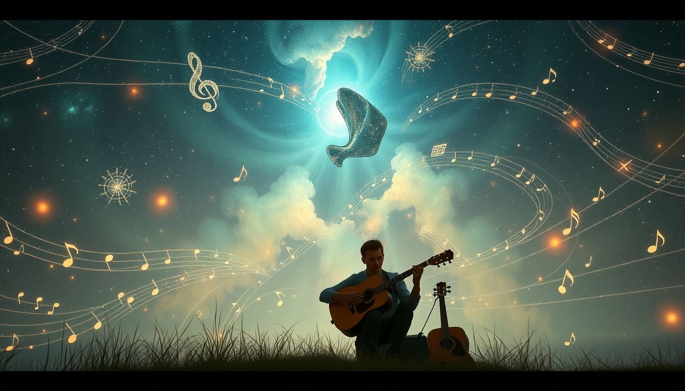 Ein Musiker im Freien symbolisiert kreative Freiheit und Ausdruck.