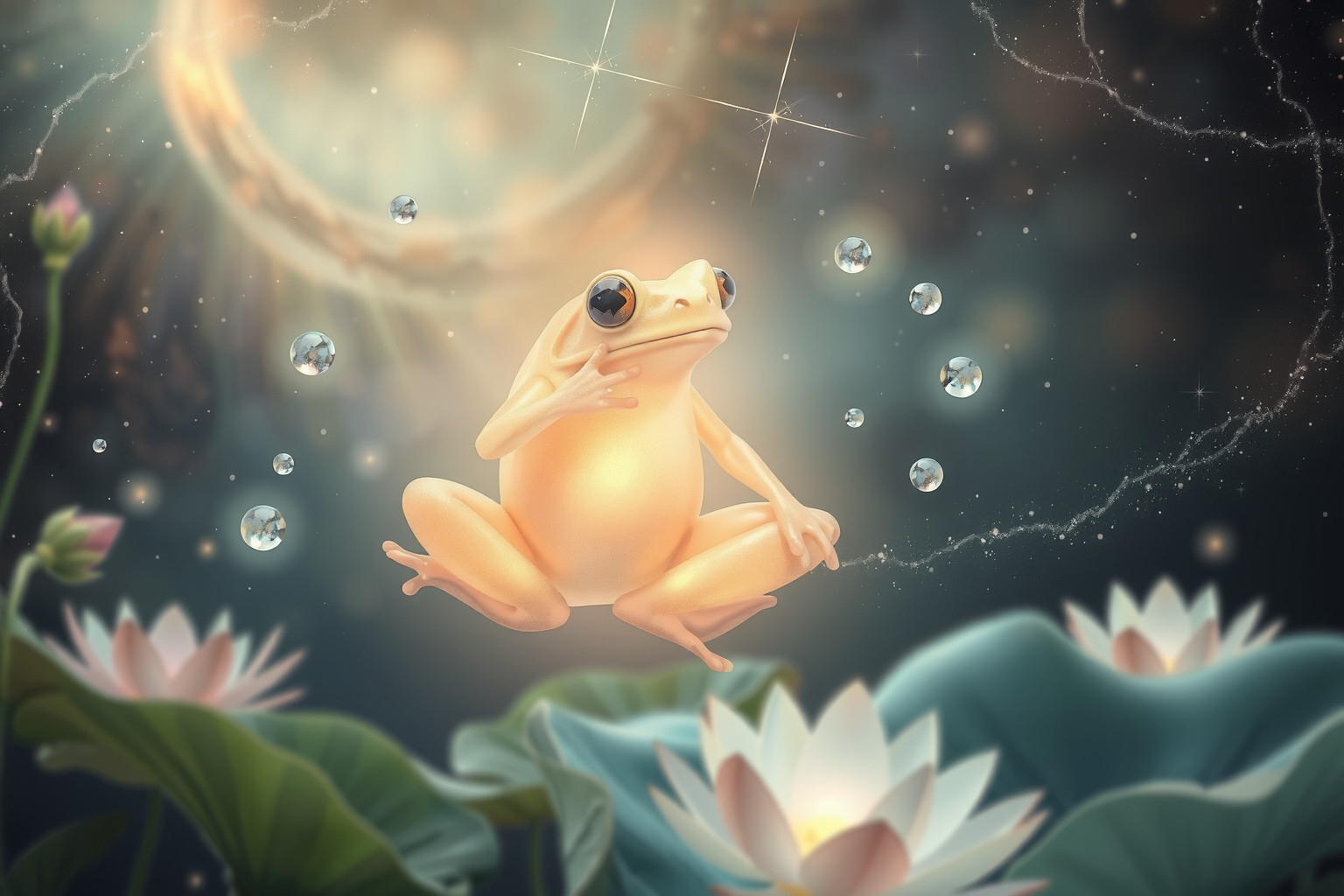 Ein sprechender Frosch symbolisiert Veränderung und innere Reinigung.