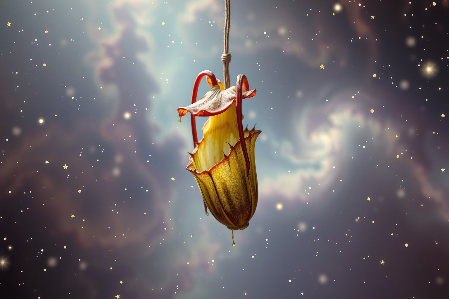 Ein sterbender Fliegenfänger symbolisiert vergehende Chancen im Leben.