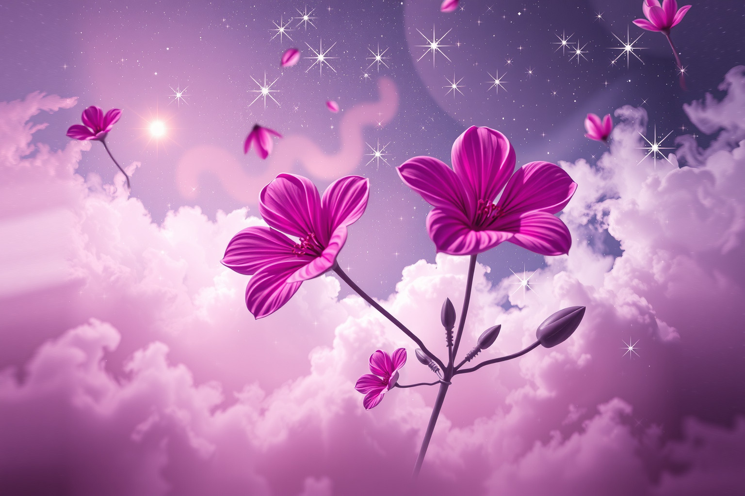 Magenta Blumen im Traum symbolisieren kreative Energie und innere Heilung.