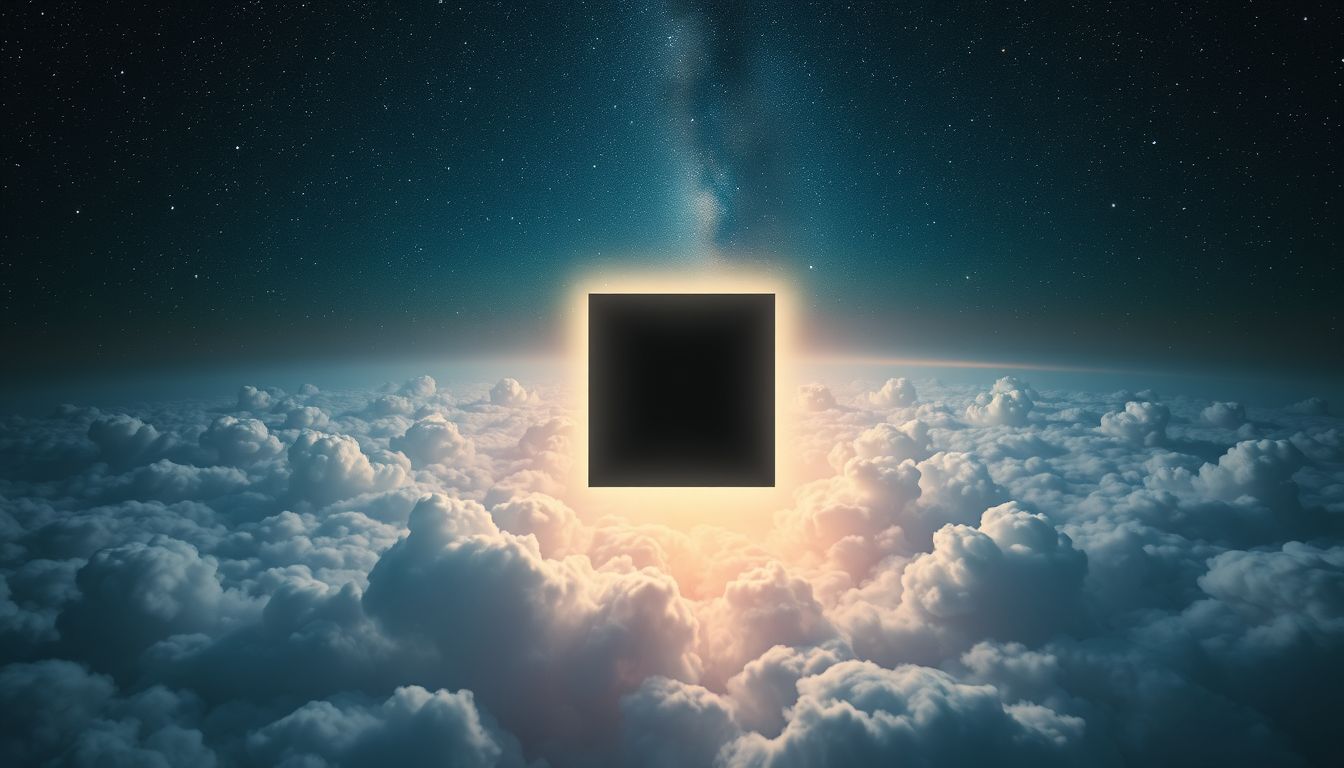 Ein Quadrat aus Dunkelheit symbolisiert innere Unsicherheit und Geheimnisse.