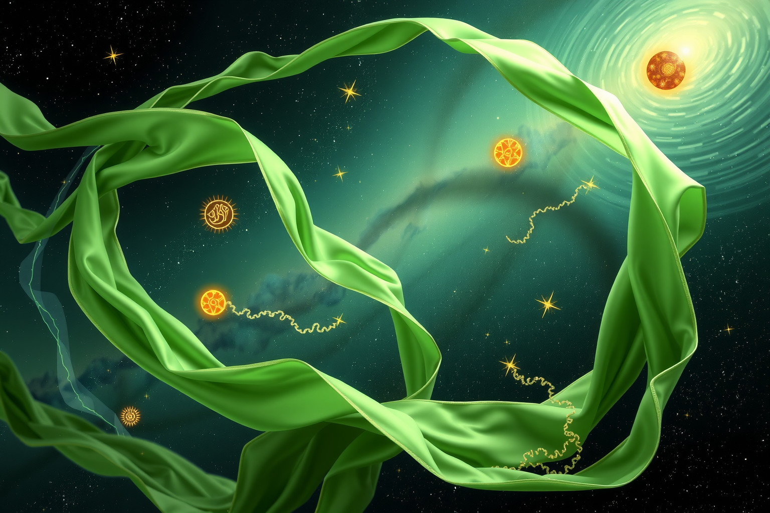 Traum 9: Grüne Seide symbolisiert Wachstum, Harmonie und Neuanfang.