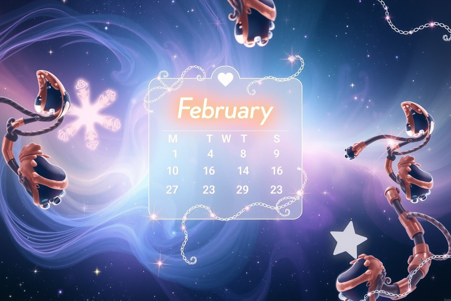 Ein leerer Februar-Kalender symbolisiert innere Unentschlossenheit und Freiheit.