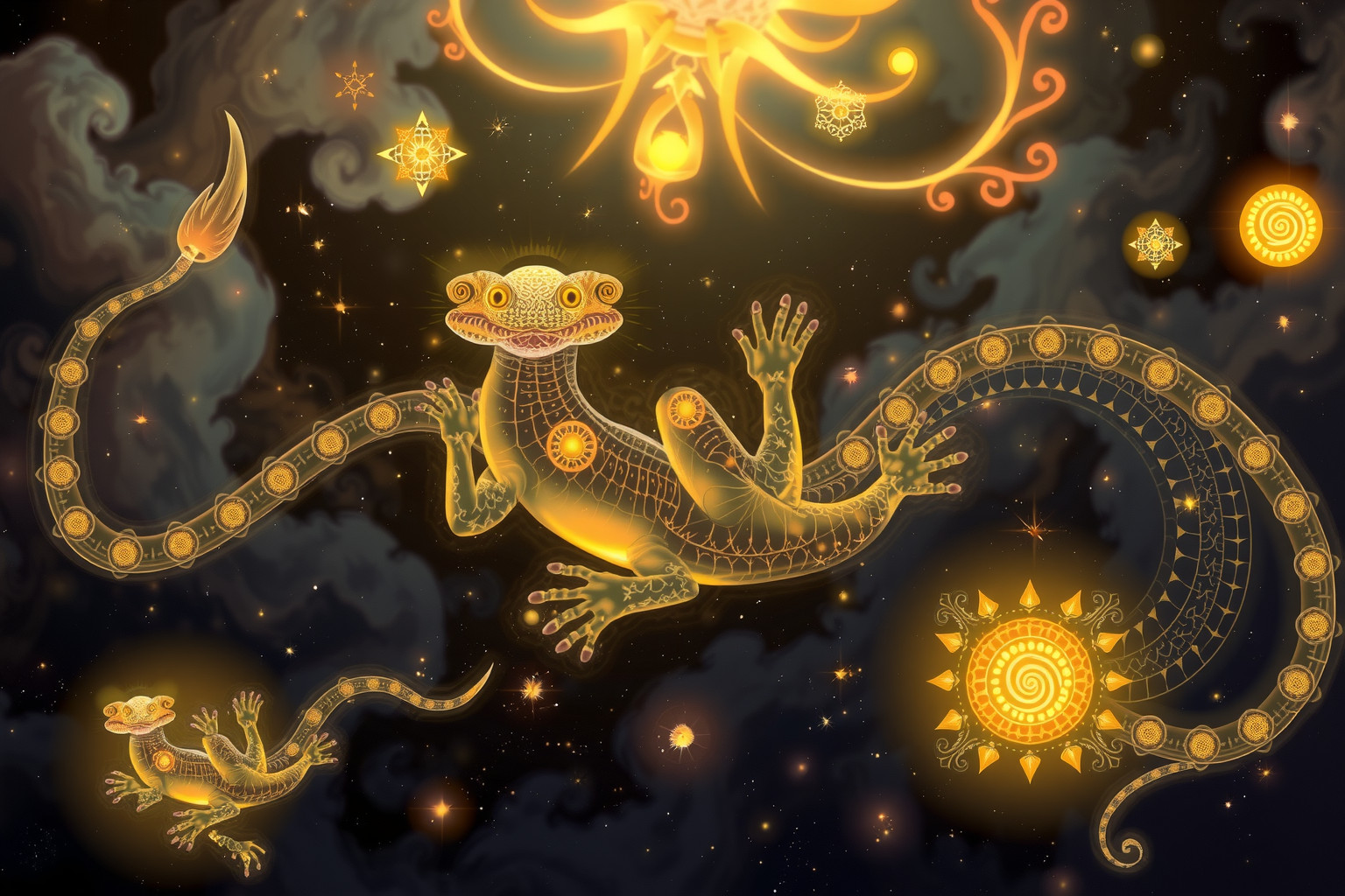 Reptilienträume symbolisieren spirituelle Wandlung und innere Weisheit.