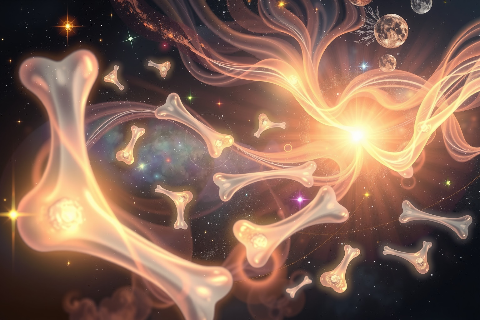 Knochen im Traum symbolisieren geistige Nahrung und Lebenserfahrung.