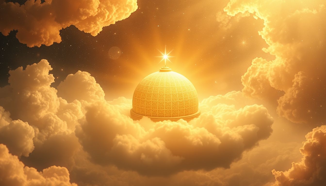 Eine goldene Kuppel symbolisiert spirituelle Erleuchtung und inneren Frieden.