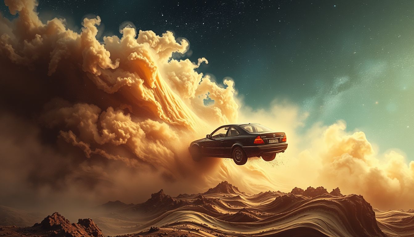 Im Auto während Erdrutsch symbolisiert Kontrollverlust und Angst vor Veränderung.