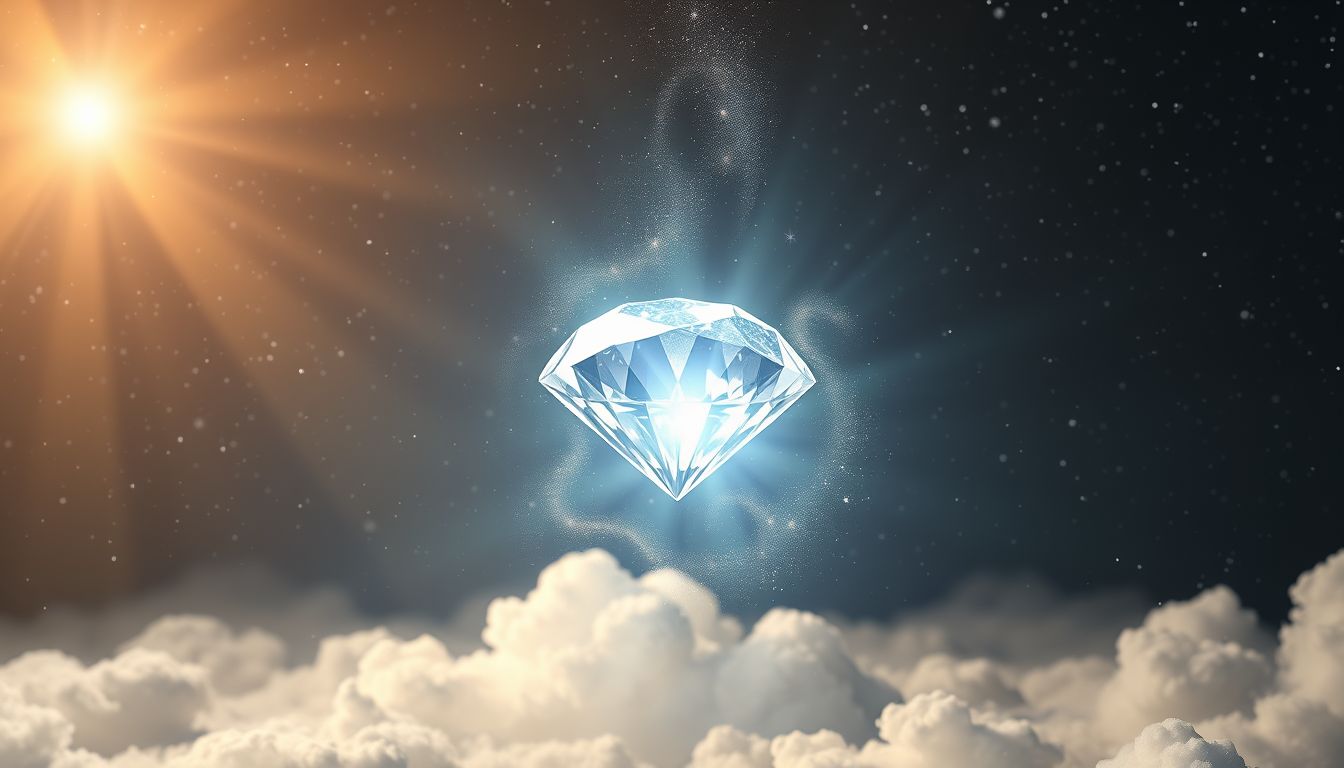 Der geschliffene Diamant symbolisiert innere Klarheit und Wertsteigerung.