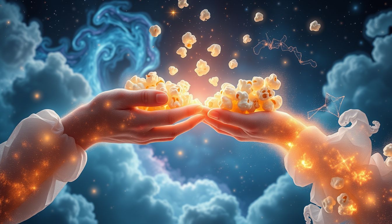 Träumen vom Popcorn verschenken symbolisiert tiefe Freundschaft und Großzügigkeit.