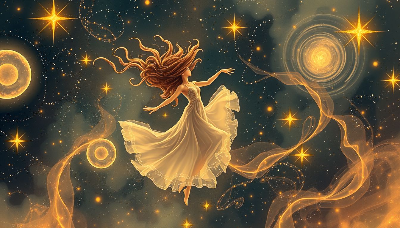 Ein tanzendes Hausmädchen symbolisiert ungezwungene Freude und Selbstbestimmung.