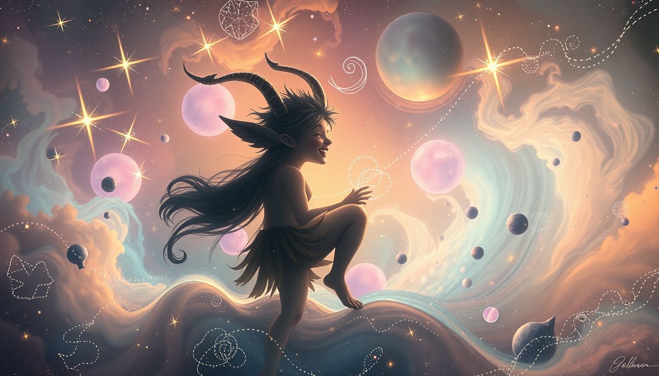 Der lauschende Faun symbolisiert verborgene Freude und Unbeschwertheit.