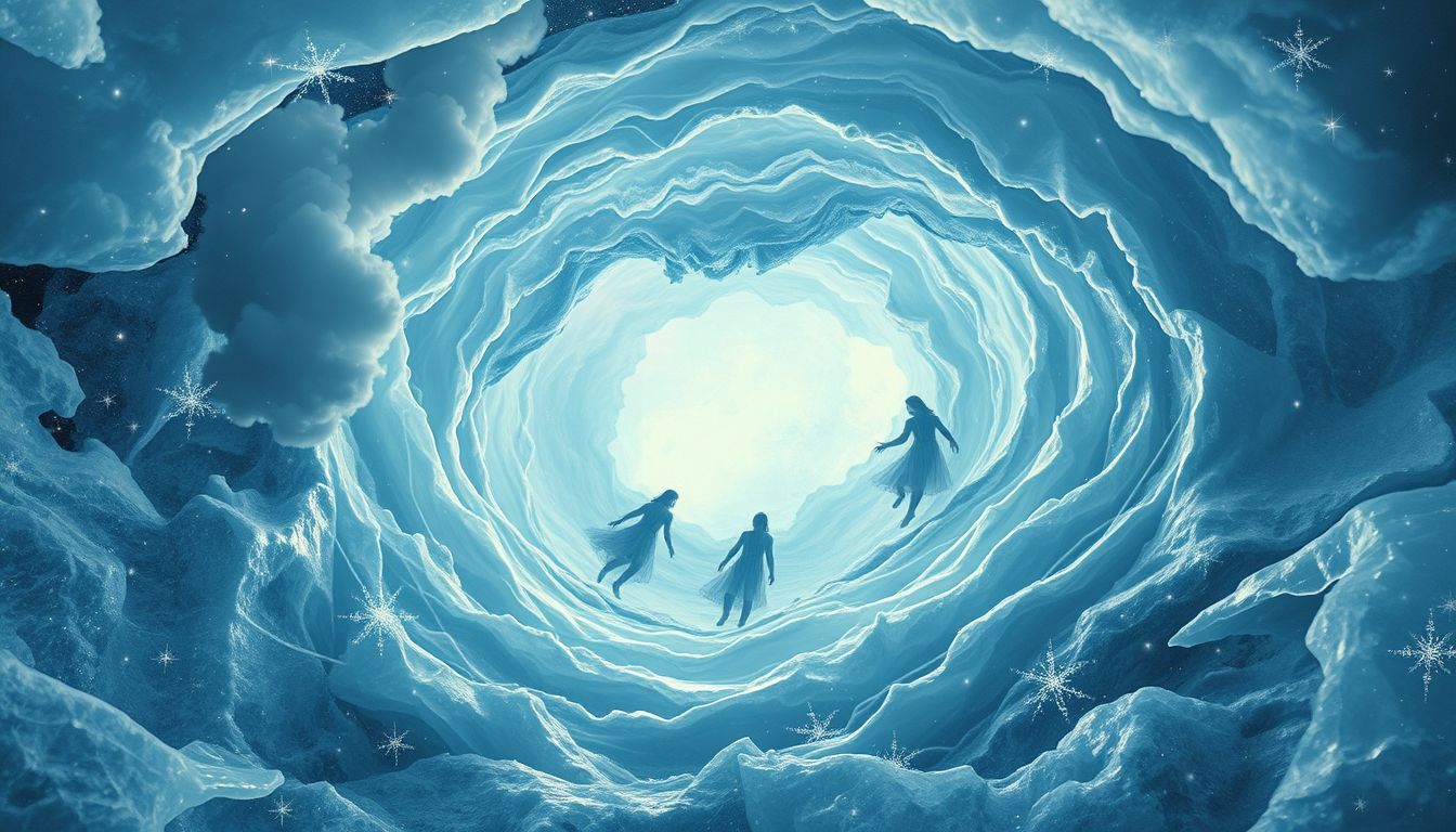 Ein Sog im Eis symbolisiert tief gefrorene, unterdrückte Gefühle.