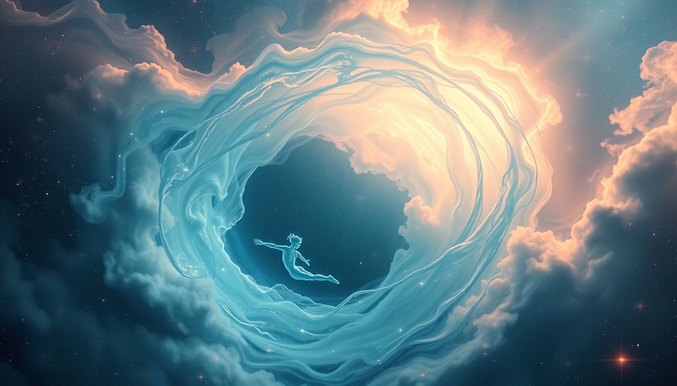 Im Whirlpool treiben symbolisiert Entspannung und innere Balance im Traum.