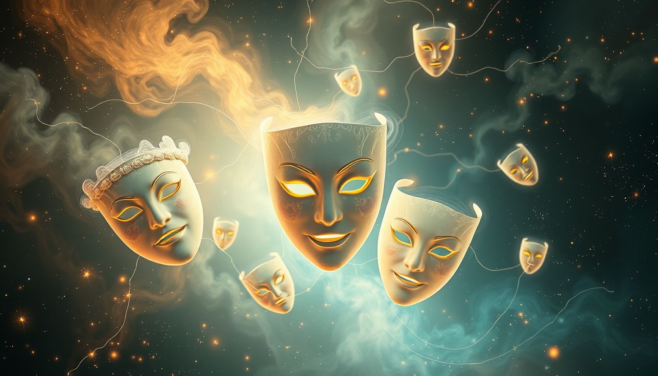 Chinesische Masken symbolisieren im Traum verborgene Identitäten und Rollenwechsel.