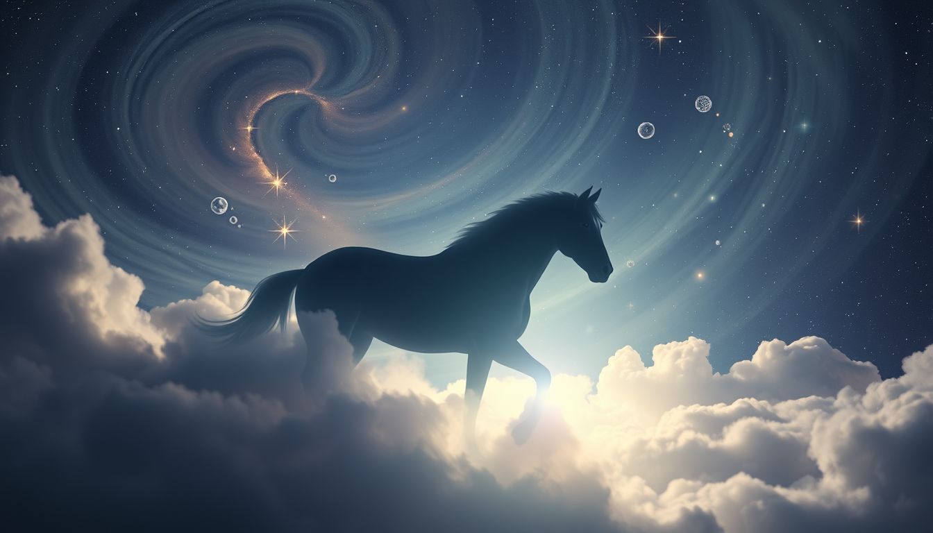 Ein dunkles Pferd symbolisiert verborgene Chancen und neue Verantwortungen.