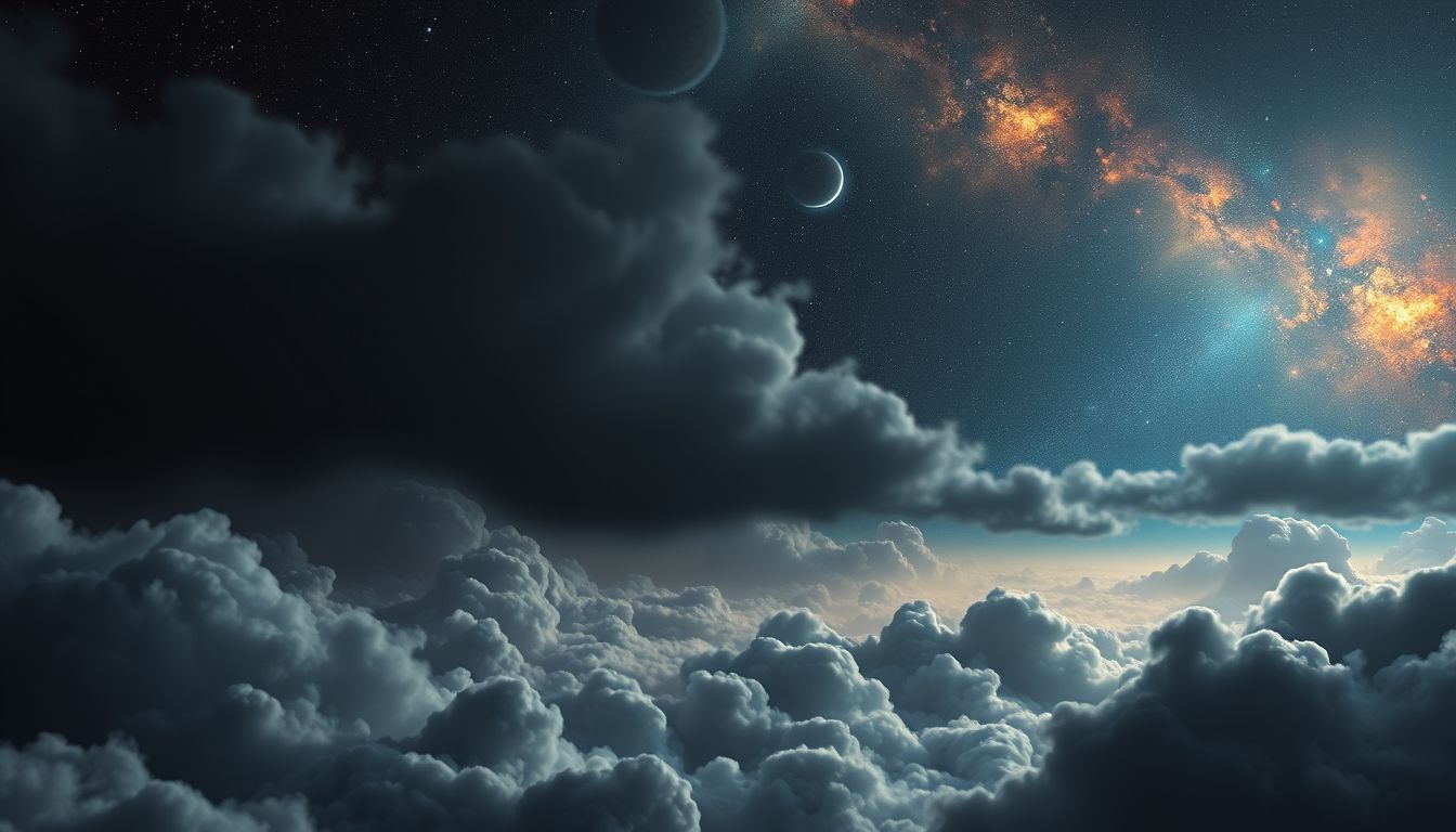 Dunkle Wolken im Traum symbolisieren oft kommende Herausforderungen.