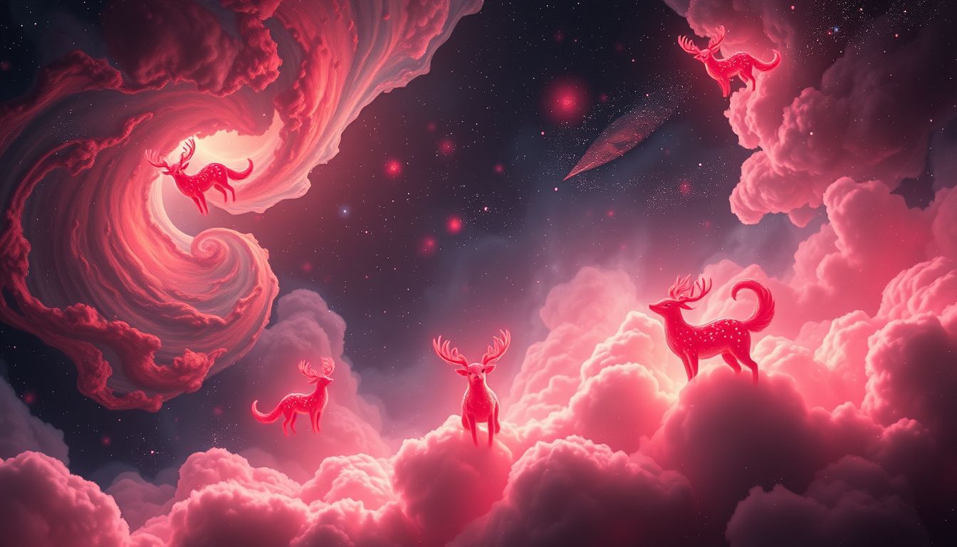 Das Sehen karminroter Tiere symbolisiert Leidenschaft und Transformation im Traum.