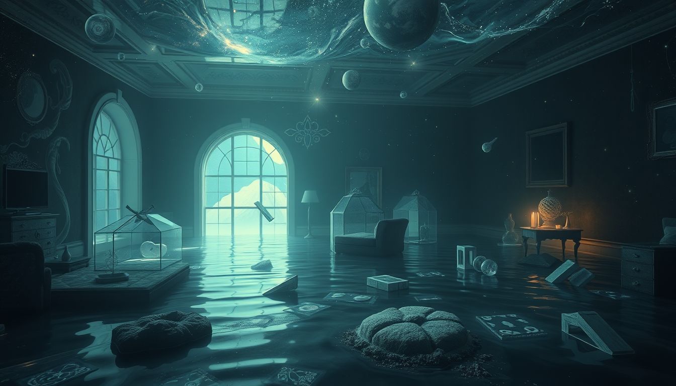 Verdorbenes Wasser im Haus symbolisiert innere Konflikte und Blockaden.