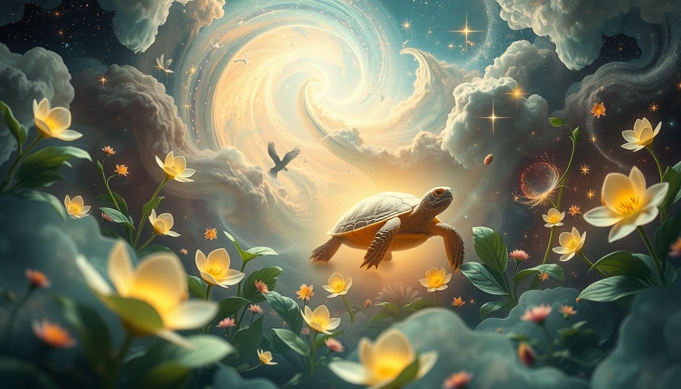 Eine Gartenschildkröte symbolisiert stetiges Wachstum und naturverbundene Fruchtbarkeit.