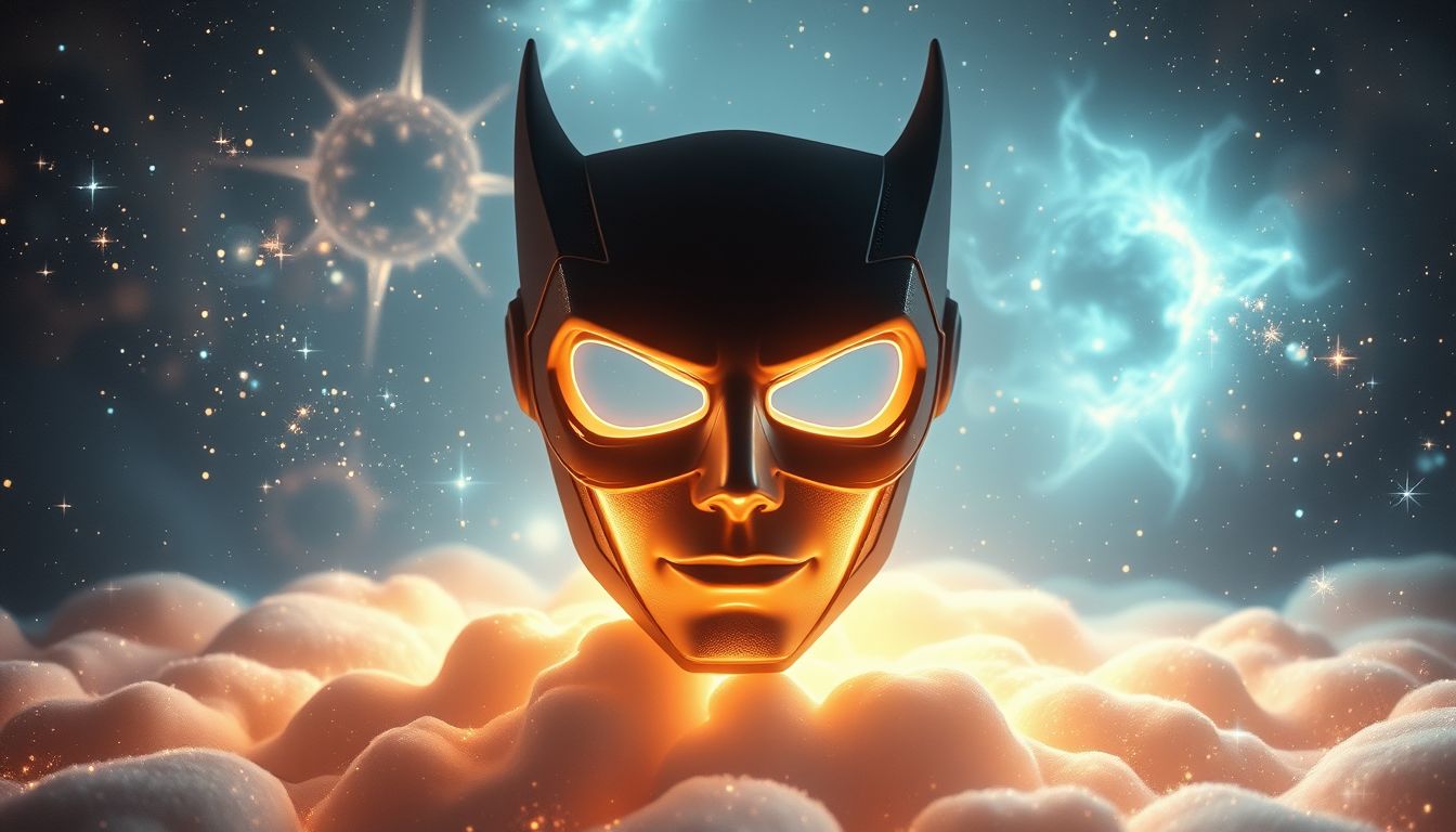 Eine Superheldenmaske symbolisiert verborgene Stärke und Schutzbedürfnis.